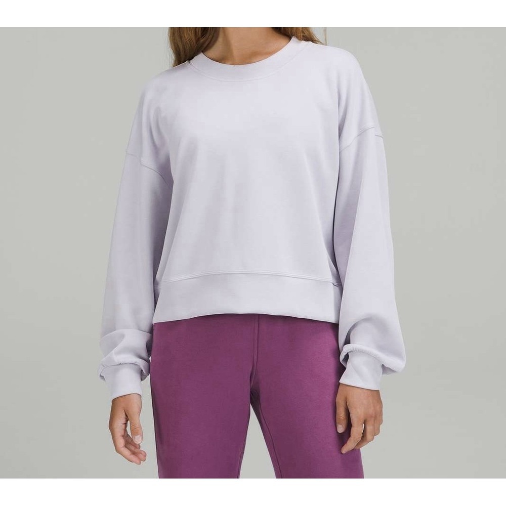 Lululemon Perfectly Oversized Cropped Crew *Softstreme Faint Lavender Size 4